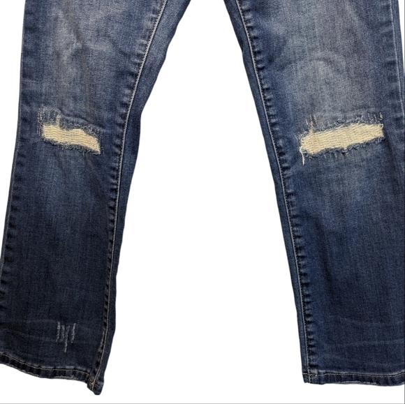 Blank NYC Distressed Straight Leg Jeans Women’s Size 26 Dark Wash Mid Rise - Picture 6 of 9